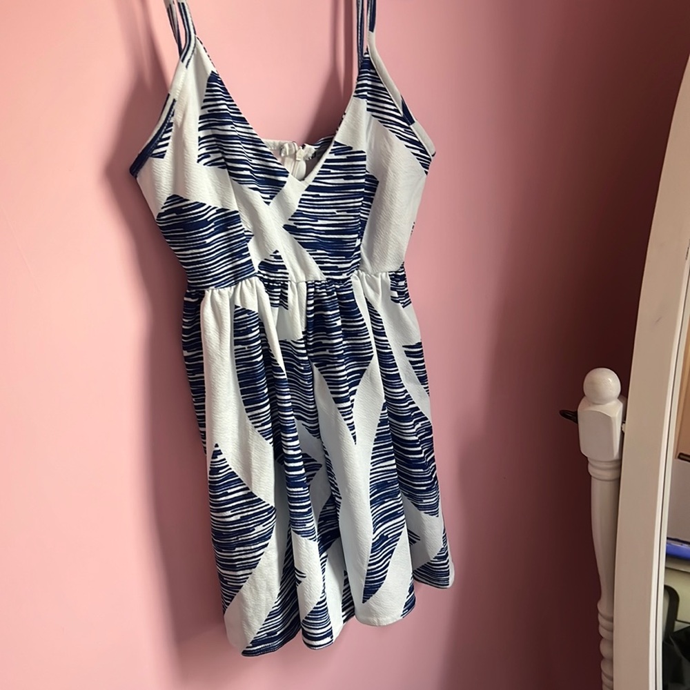 Blue and White Romper